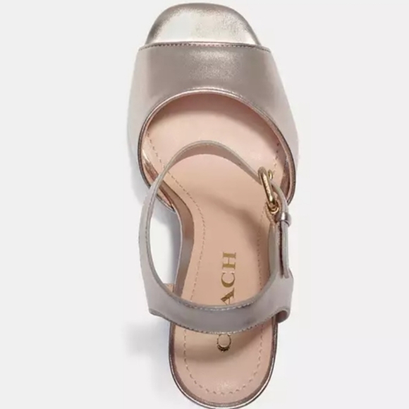 Coach Metallic Leather Marla Sandals Heels 10 sold out online - Picture 2 of 7